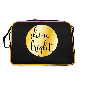 Golden circle with saying "shine bright" - Retro Bag - black/gold - Back