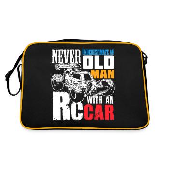 RC Car Racing Geschenk für einen RC Car Racer - Retro Tasche - Schwarz/Gold - Hinten