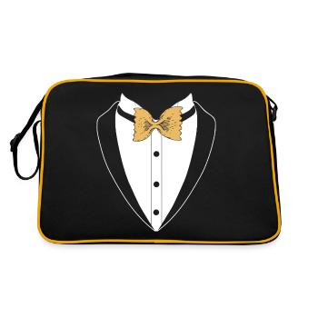 Herren Anzug mit Nudel Mafia Pate Lustiges Jacket - Retro Tasche - Schwarz/Gold - Hinten