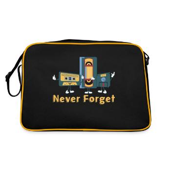 Retro Never Forget Motif - Retro Bag - black/gold - Back