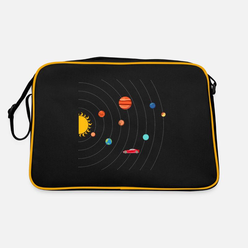 Tesla dans Space Solar System SpaceX - Sac Retro - noir/or