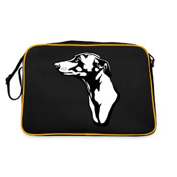 greyhound BACKGROUND - Retro Tasche - Schwarz/Gold - Hinten