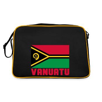 Vanuatu - Retro Tasche - Schwarz/Gold - Hinten