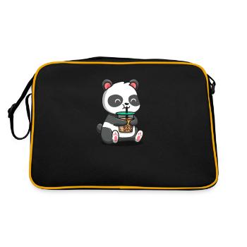 Panda - Retro Tasche - Schwarz/Gold - Hinten