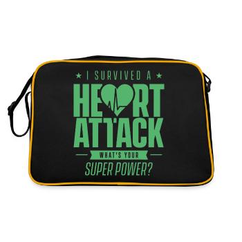 I survived a heart attack - Retro Bag - black/gold - Back