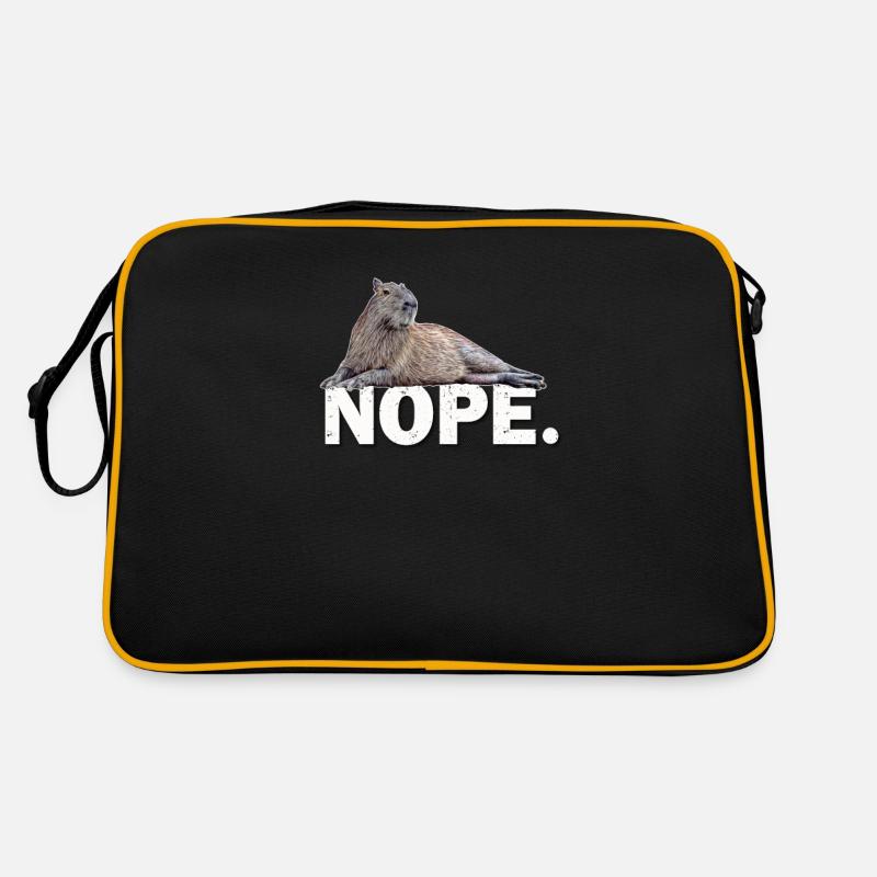 Capybara - Retro Tasche - Schwarz/Gold