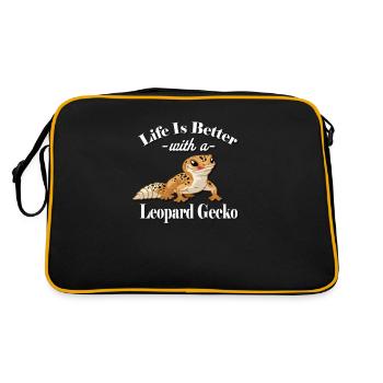 Leopard Gecko - Retro Bag - black/gold - Back