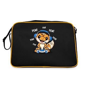 Leopard Gecko - Retro Bag - black/gold - Back