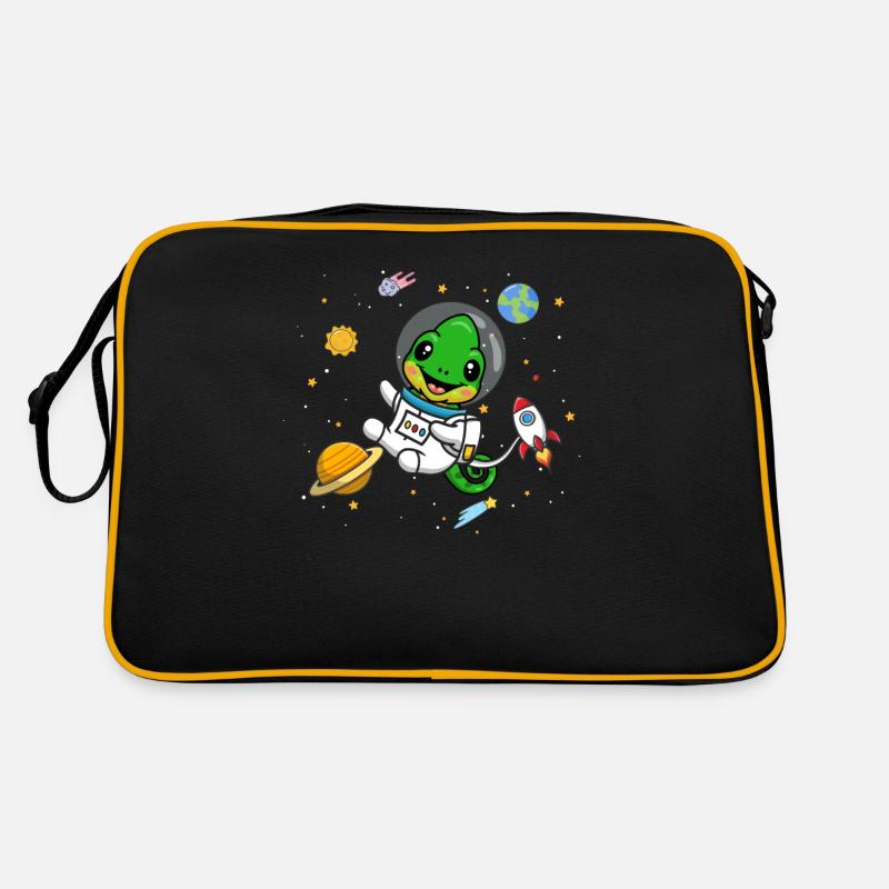 Chamäleon - Retro Tasche - Schwarz/Gold