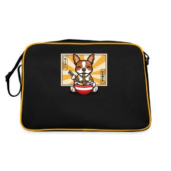 Red Boston Terrier - Retro Bag - black/gold - Back