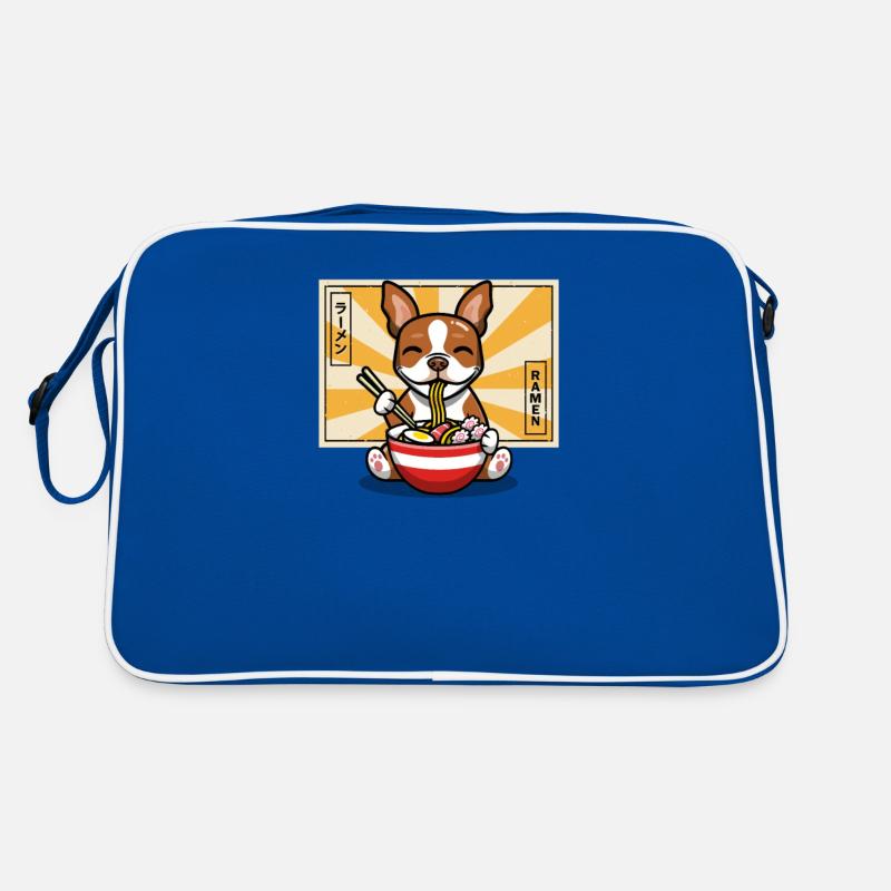 Roter Boston Terrier Retro Tasche