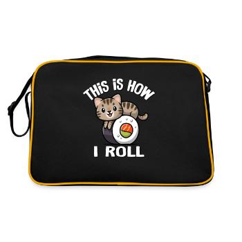 Brown Tabby Cat - Retro Bag - black/gold - Back
