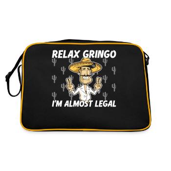 Relax Gringo I'm Almost Legal - Funny Mexican - Retro Bag - black/gold - Back