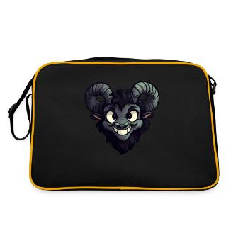 Goat goat goat creepy - Retro Bag - black/gold - Back