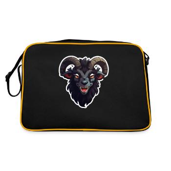 Goat goat goat creepy - Retro Bag - black/gold - Back