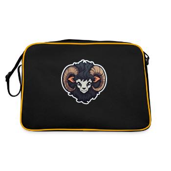 Goat goat goat creepy - Retro Bag - black/gold - Back