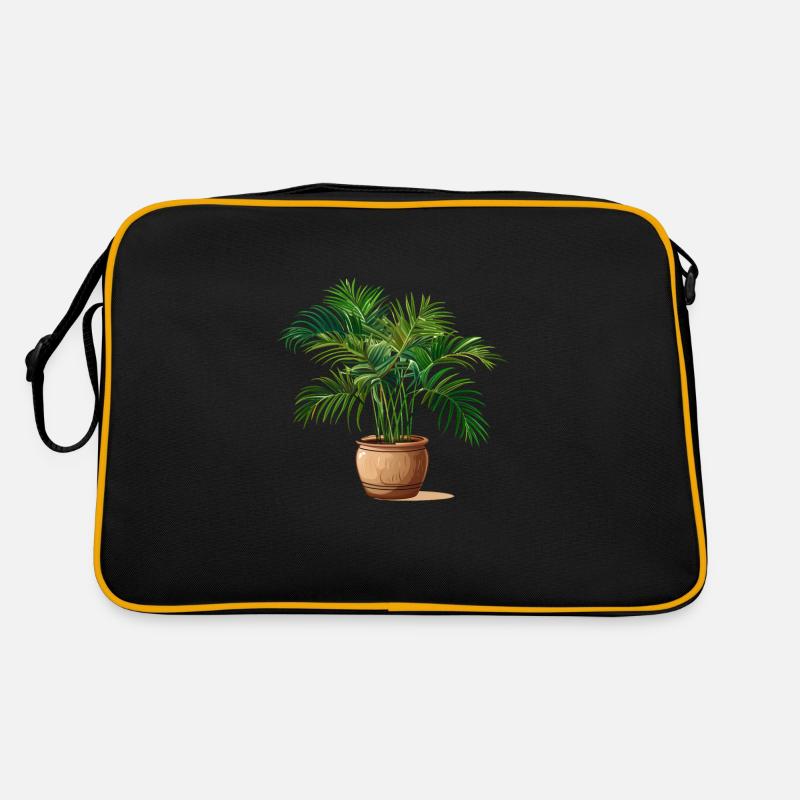 Pflanze - Retro Tasche - Schwarz/Gold