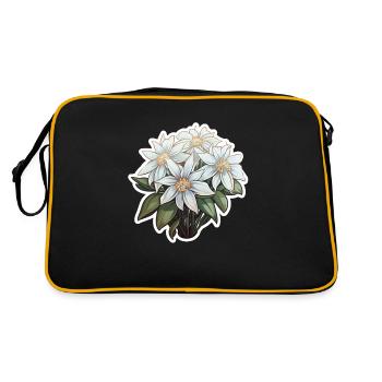 Edelweiss Flower Plant Mountains - Retro Bag - black/gold - Back