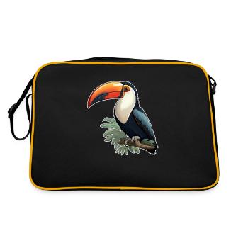 Toucan Oiseau exotique - Sac Retro - noir/or - Dos