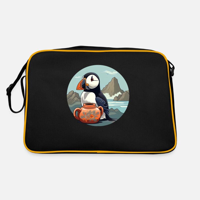 Papageientaucher Retro Tasche