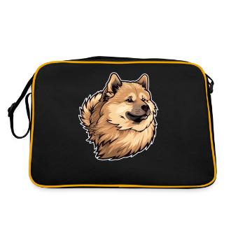 Eurasier Dog Dog Head - Retro Bag - black/gold - Back