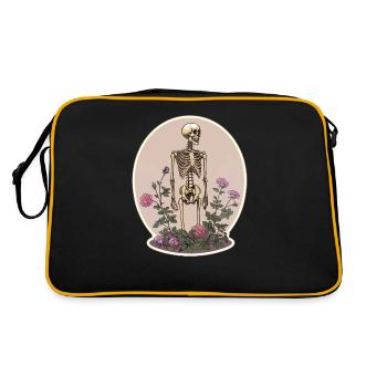 Fleur de squelette d’amoureux des plantes - Sac Retro - noir/or - Dos