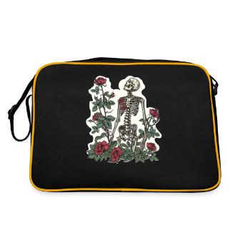 Fleur de squelette d’amoureux des plantes - Sac Retro - noir/or - Dos