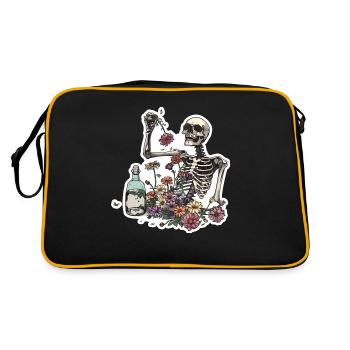 Fleur de squelette d’amoureux des plantes - Sac Retro - noir/or - Dos