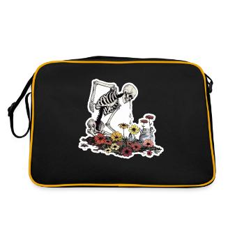 Fleur de squelette d’amoureux des plantes - Sac Retro - noir/or - Dos