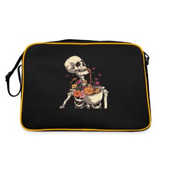 Fleur de squelette d’amoureux des plantes - Sac Retro - noir/or - Dos