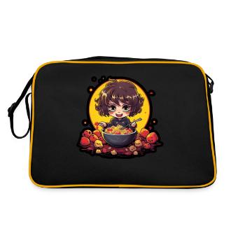 Cereal Killer Lustiges Müsli Motiv - Retro Tasche - Schwarz/Gold - Hinten