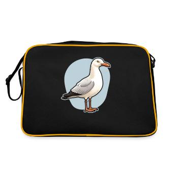Oiseau de mer Mouette - Sac Retro - noir/or - Dos