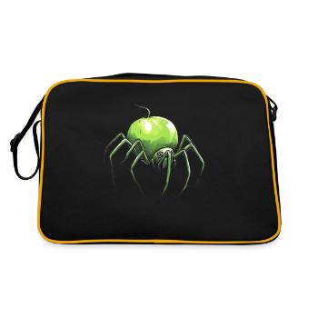 Apfelspinne Apfel Spinne - Retro Tasche - Schwarz/Gold - Hinten