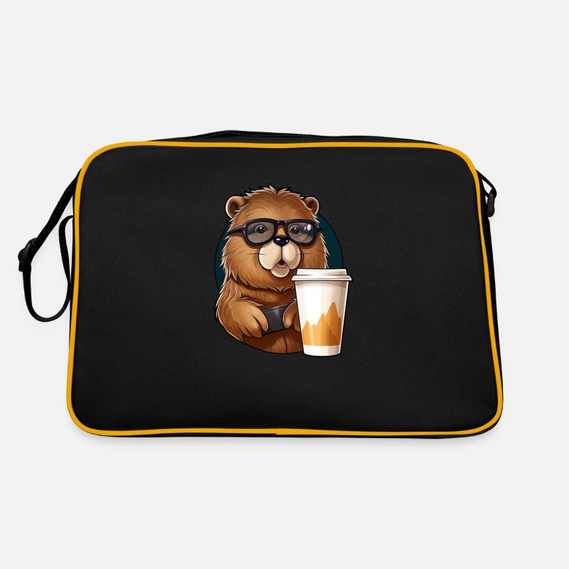 Capibara drinks coffee Retro Bag