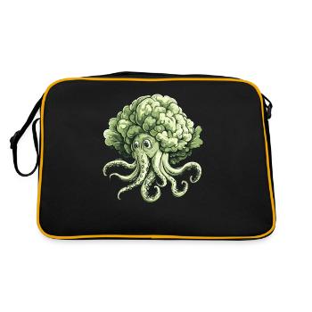 Oktopus Kohlkopf - Retro Tasche - Schwarz/Gold - Hinten