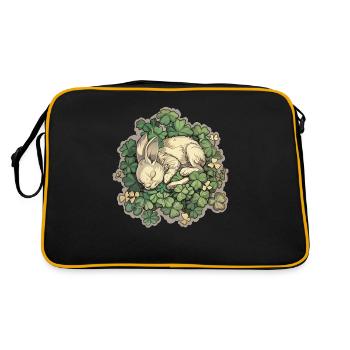 Lapin endormi en trèfle motif de Pâques - Sac Retro - noir/or - Dos