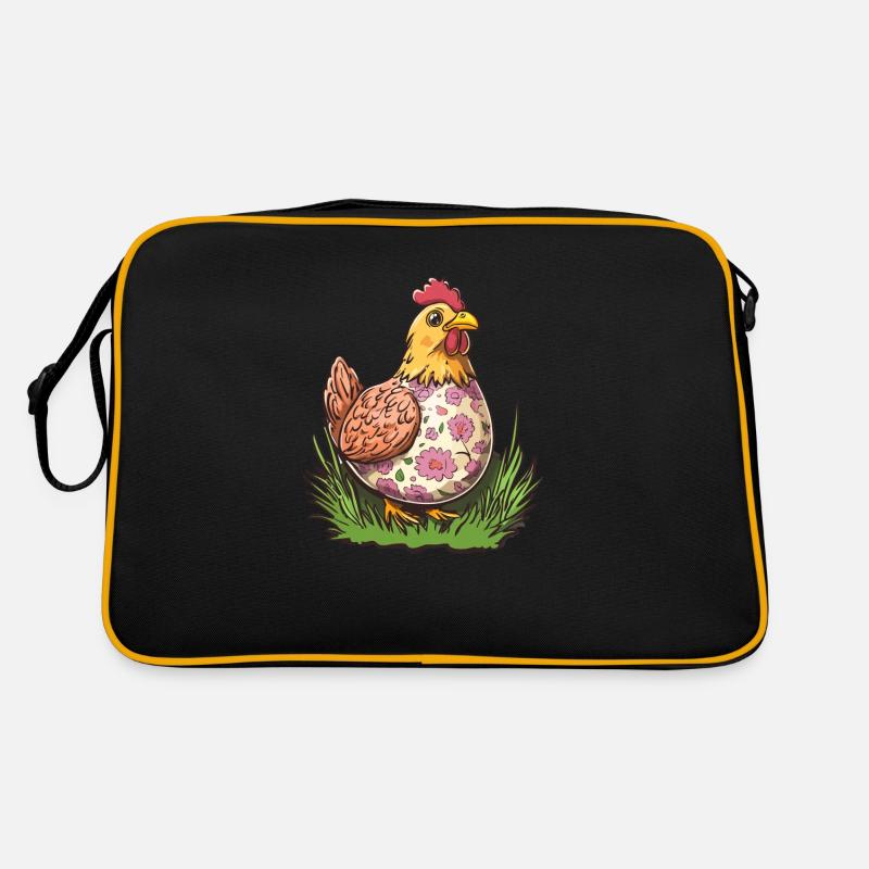 Colorful Hen Spring Motif Easter Retro Bag
