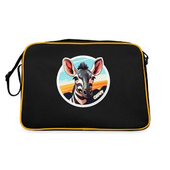 Tête D’okapi Motif Animalier Rare - Sac Retro - noir/or - Dos