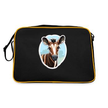 Tête D’okapi Motif Animalier Rare - Sac Retro - noir/or - Dos