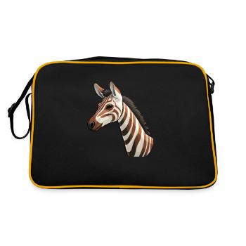 Tête D’okapi Motif Animalier Rare - Sac Retro - noir/or - Dos