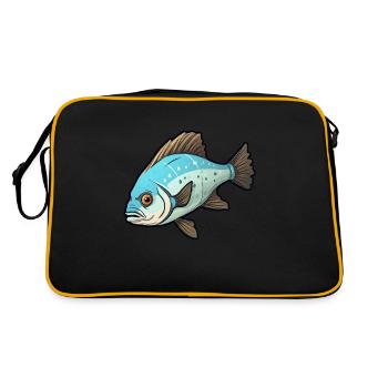 Motif de poisson flétan parfait pour les pêcheurs à la ligne - Sac Retro - noir/or - Dos