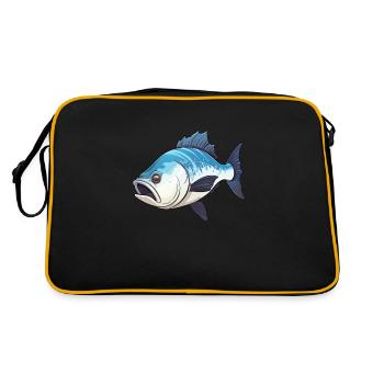 Motif de poisson flétan parfait pour les pêcheurs à la ligne - Sac Retro - noir/or - Dos