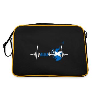 Scotland Heartbeat EKG Design Alba Saltire - Retro Bag - black/gold - Back