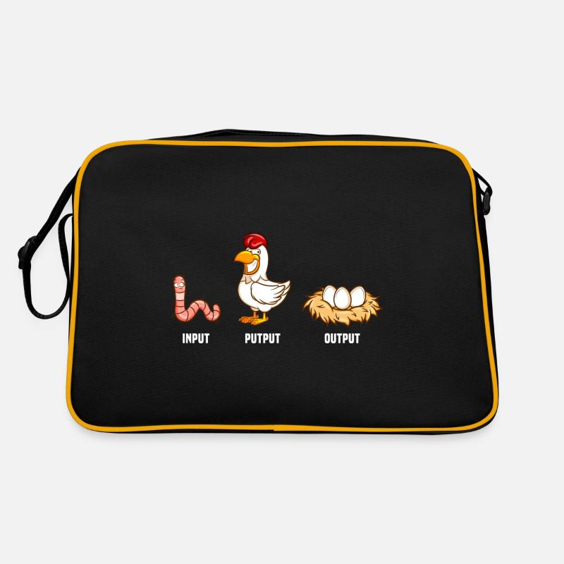Input PutPut Output - Retro Tasche - Schwarz/Gold
