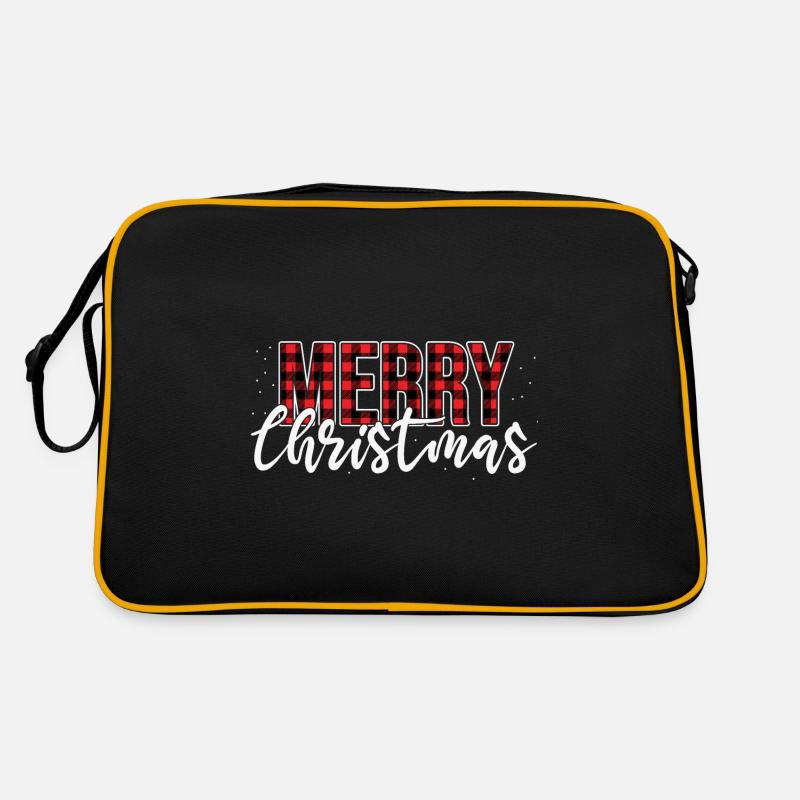 Frohe Weihnachten - Retro Tasche - Schwarz/Gold