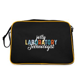 Jolly Labortechniker. Fröhlicher Labortechniker Ge - Retro Tasche - Schwarz/Gold - Hinten