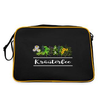 gärtner kräuterfee gartenarbeit garten - Retro Tasche - Schwarz/Gold - Hinten
