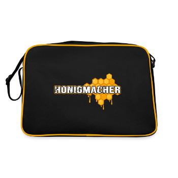 Imker Honigbiene IMKERN - Retro Tasche - Schwarz/Gold - Hinten