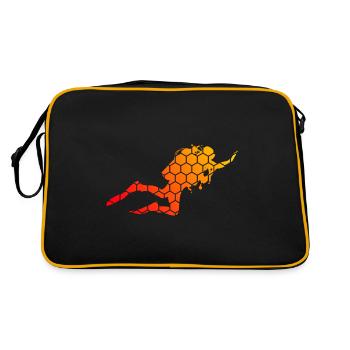 Scuba Tauchen Scuba Diver Free Dive Diver - Retro Tasche - Schwarz/Gold - Hinten