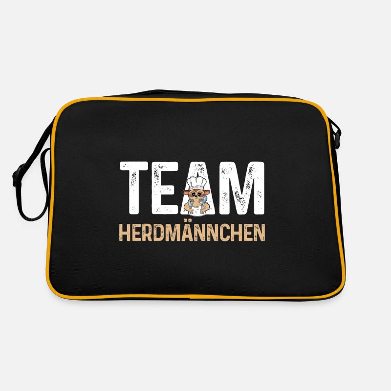 Erdmännchen Herdmännchen - Retro Tasche - Schwarz/Gold